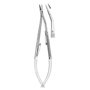 Needle Holders Castroviejo Bent Handles Serrated Jaws With Lock Spring Type