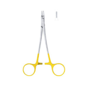 Needle Holders Crile Tc, Gold Plated Handles, Thin Serrated Jaws, Cut Ratchet