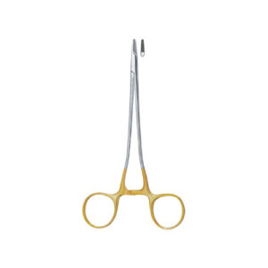 Needle Holders Delicate Tc, Gold Plated Handles, Serrated Jaws, Cut Ratchet