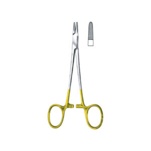Needle Holders Derf Tc, Gold Plated Handles, Serrated Jaws, Cut Ratchet