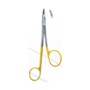 Needle Holders Gillies Tc, Gold Plated Handles, Serrated Jaws Cut Ratchet & Scissor