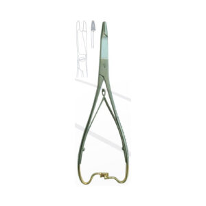 Needle Holders Mathieu-Olsen Tc, Gold Plated Spring Handles, Grooved Jaws With Scissor & Cut Ratchet