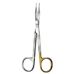 Dissecting Scissors Goldman-Fox Super Cut Single Gold Handles Curved