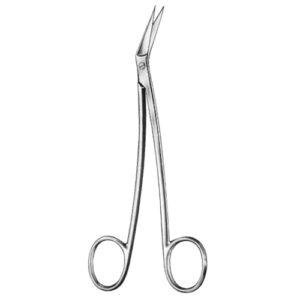 Dissecting Scissors Saw Edge Locklin Angular Bent Handles