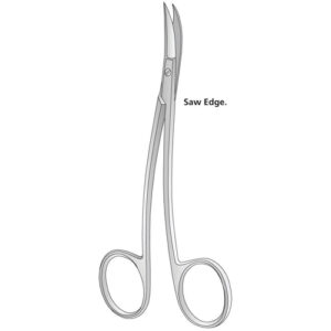 Dissecting Scissors Saw Edge La Grange Double Curved