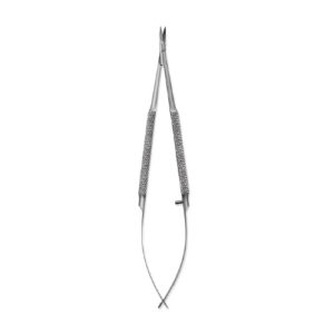 Micro Surgery Scissor Curved Round Handles Spring Type