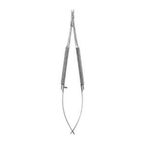 Micro Surgery Scissor Straight Round Handles Spring Type