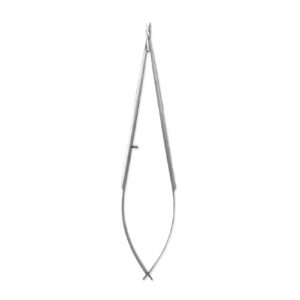 Micro Surgery Scissor Curved Flate Handle Spring Type