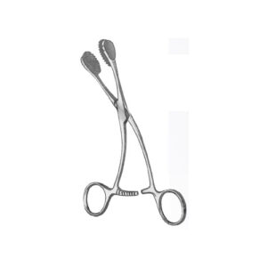 Tongue Forceps Young With Serrated Rubber In The Tips