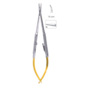 Tc Needle Holders, Barraquer With Catch Curved