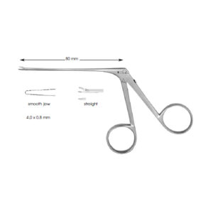 Micro Ear Forceps, Smooth Jaw Straight 4,0 X Shaft Length 80 mm