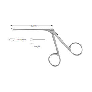 Micro Ear Forceps, Mcgee 1,0 X Shaft Length 80 mm Straight