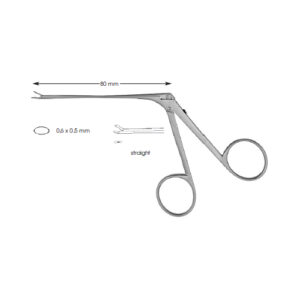 Micro Ear Forceps, Mcgee 0,6 X Shaft Length 80 mm Straight