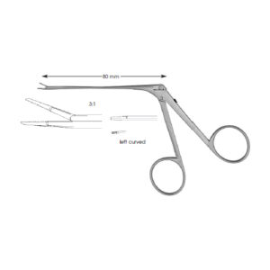 Micro Ear Wire Closure Forceps, Juers Left Curved