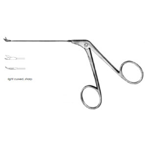 Micro Ear Scissors, Bellucci Right Curved, Sharp