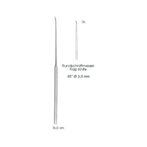 Micro Ear-Instruments, Rosen Flap Knife 45° Ø 3,0 mm