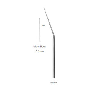 Micro Ear-Instruments, Micro Hook 45° 0,6 mm