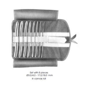 Uterine Dilators, Set With 8 Pieces Ø3,0/4,0 - 17,0/ In Canvas Roll