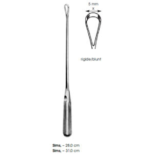 Uterine Curettes, Sims, ~ Rigide/Blunt X 5 mm