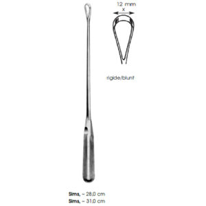 Uterine Curettes, Sims, ~ Rigide/Blunt X 12 mm