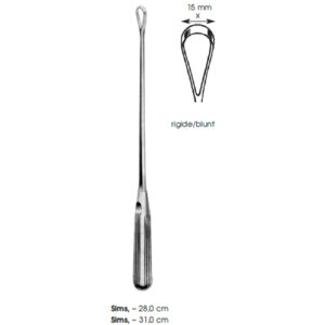 Uterine Curettes, Sims, ~ Rigide/Blunt X 15 mm