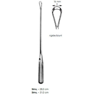 Uterine Curettes, Sims, ~ Rigide/Blunt X 16 mm