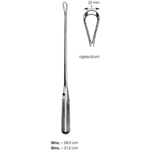 Uterine Curettes, Sims, ~ Rigide/Blunt X 23 mm