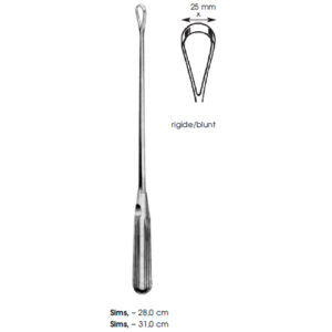 Uterine Curettes, Sims, ~ Rigide/Blunt X 25 mm