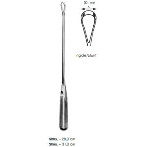 Uterine Curettes, Sims, ~ Rigide/Blunt X 30 mm