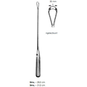 Uterine Curettes, Sims, ~ Rigide/Blunt X 35 mm