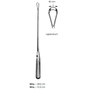 Uterine Curettes, Sims, ~ Rigide/Blunt X 40 mm